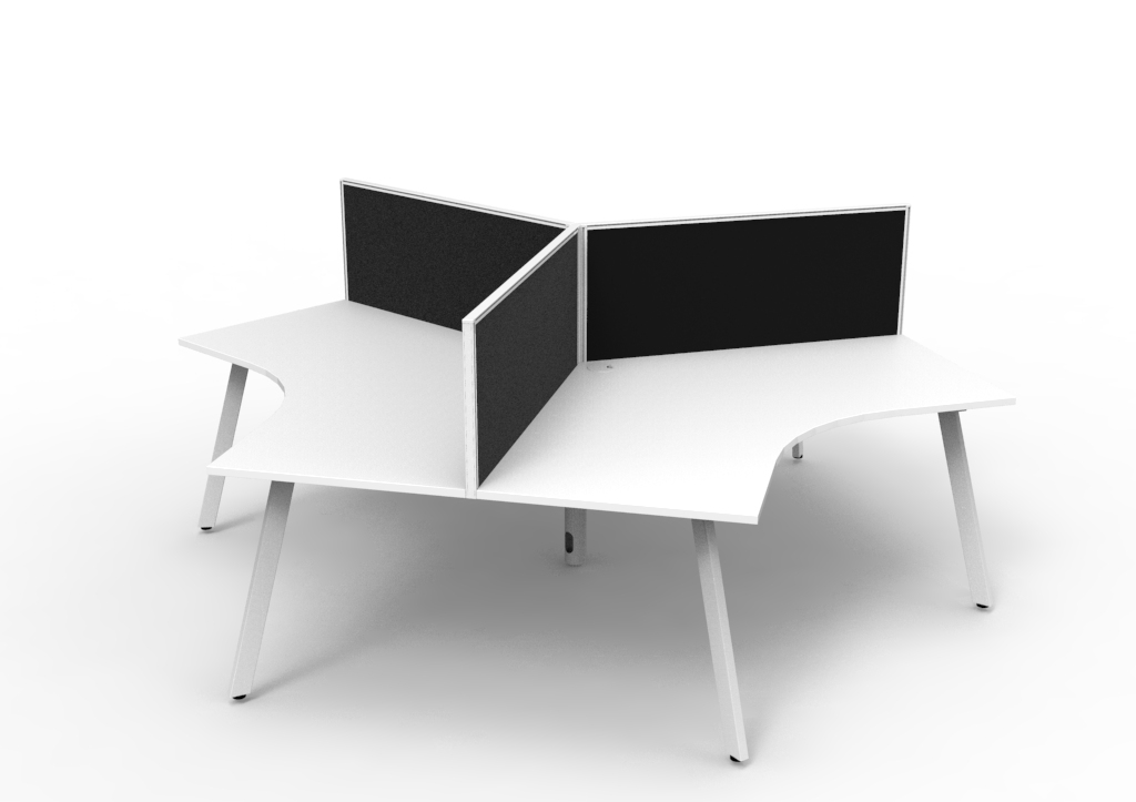 Eternity 3 Person 120 Degree Workstation - With Screen